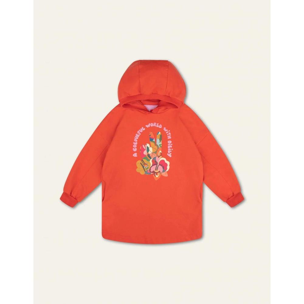 NEW OILILY kid's a colorful world sweater daiz dress in red clay